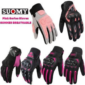 2025 New SUOMY Summer Pink Series Gloves Women’s Cycling Gloves for Motorbike Touchscreen Protective Motorcycle Gloves Lady Girl