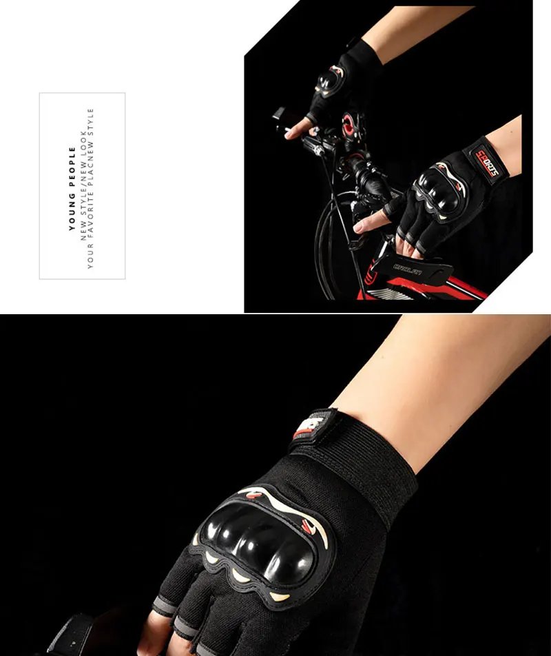 Men Half Finger Gloves Slip Rresistant Wear-resistant Racing Off-road Shatterproof Breathable Motorcycle Bicycle Tactical Glove Men Half Finger Gloves Slip Rresistant Wear-resistant Racing Off-road Shatterproof Breathable Motorcycle Bicycle Tactical Glove