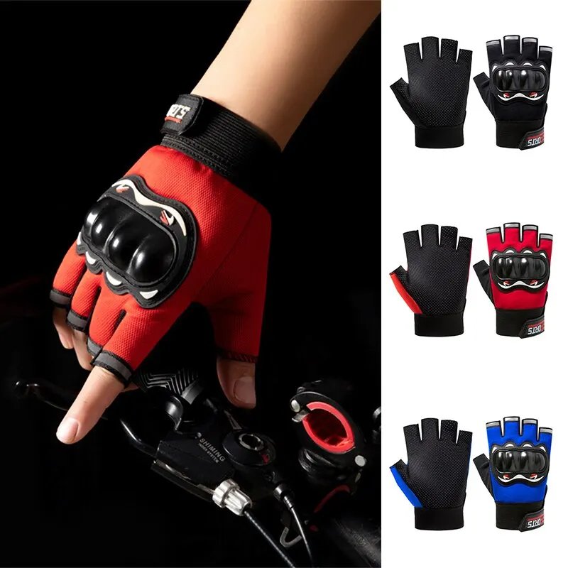 Men Half Finger Gloves Slip Rresistant Wear-resistant Racing Off-road Shatterproof Breathable Motorcycle Bicycle Tactical Glove