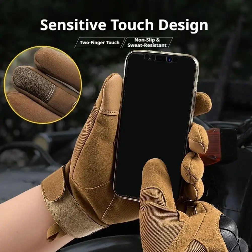 Motorcycle Gloves Hard Rubber Knuckle Tactical Gloves Touch Screen Shock Resistant Motorcycle Cycling Hunting Protective Gloves