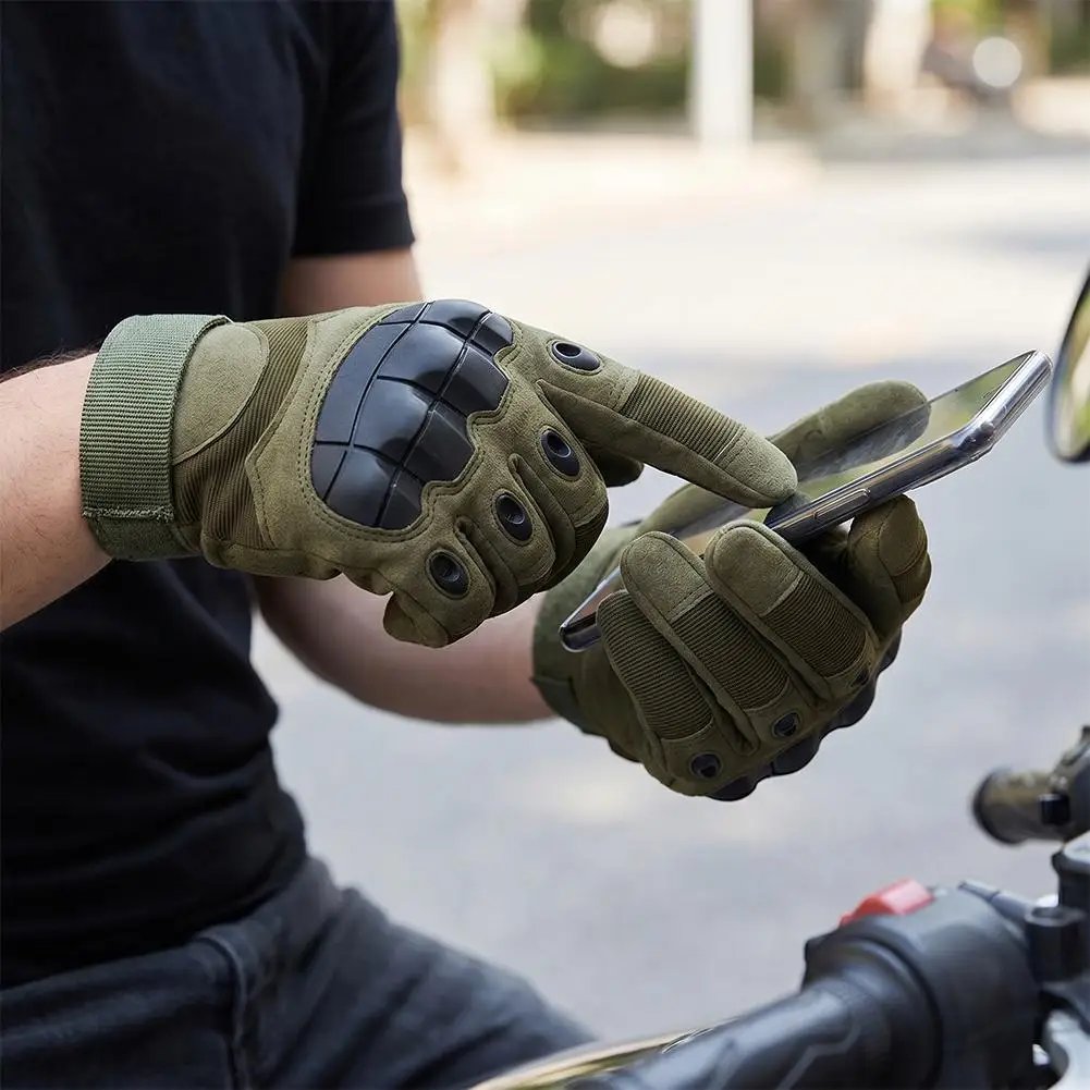 Motorcycle Gloves Hard Rubber Knuckle Tactical Gloves Touch Screen Shock Resistant Motorcycle Cycling Hunting Protective Gloves Motorcycle Gloves Hard Rubber Knuckle Tactical Gloves Touch Screen Shock Resistant Motorcycle Cycling Hunting Protective Gloves