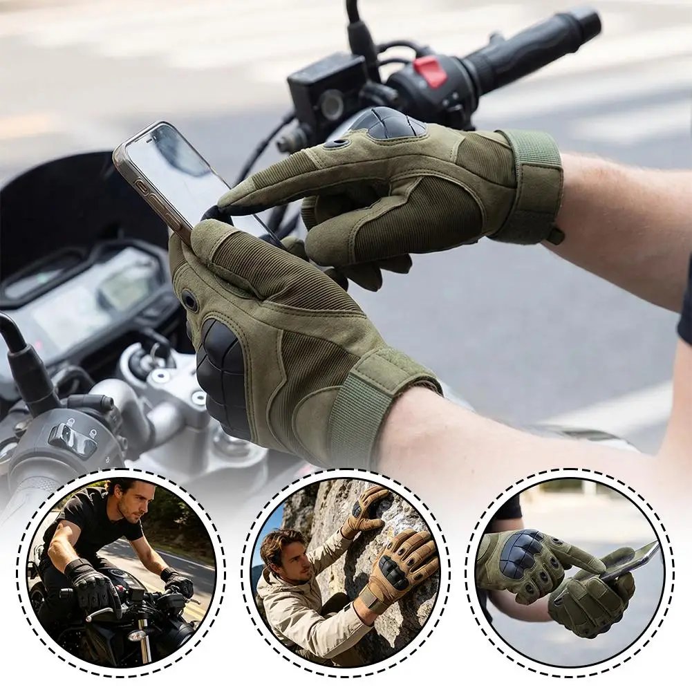 Motorcycle Gloves Hard Rubber Knuckle Tactical Gloves Touch Screen Shock Resistant Motorcycle Cycling Hunting Protective Gloves Motorcycle Gloves Hard Rubber Knuckle Tactical Gloves Touch Screen Shock Resistant Motorcycle Cycling Hunting Protective Gloves