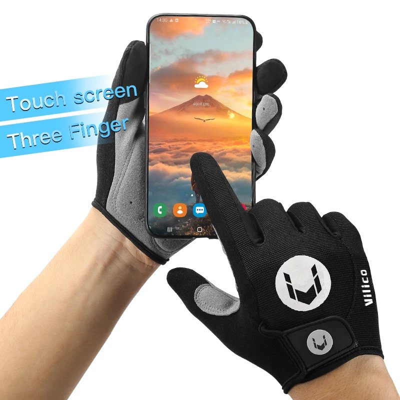 Long Finger Non-Slip Shock-Absorbing Cycling Gloves Spring And Summer Men'S Breathable Sunscreen Touch Screen Riding Gloves