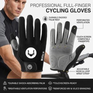 Long Finger Non-Slip Shock-Absorbing Cycling Gloves Spring And Summer Men’S Breathable Sunscreen Touch Screen Riding Gloves