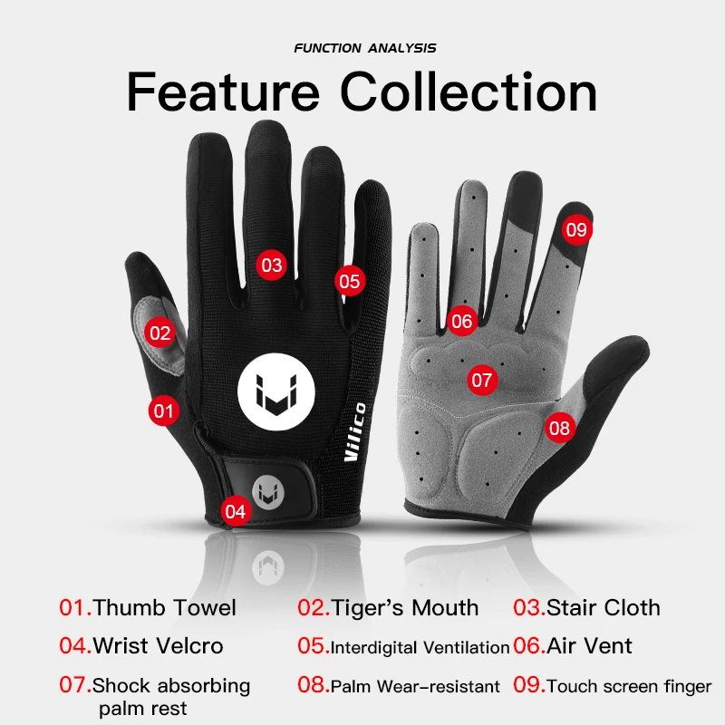 Long Finger Non-Slip Shock-Absorbing Cycling Gloves Spring And Summer Men'S Breathable Sunscreen Touch Screen Riding Gloves