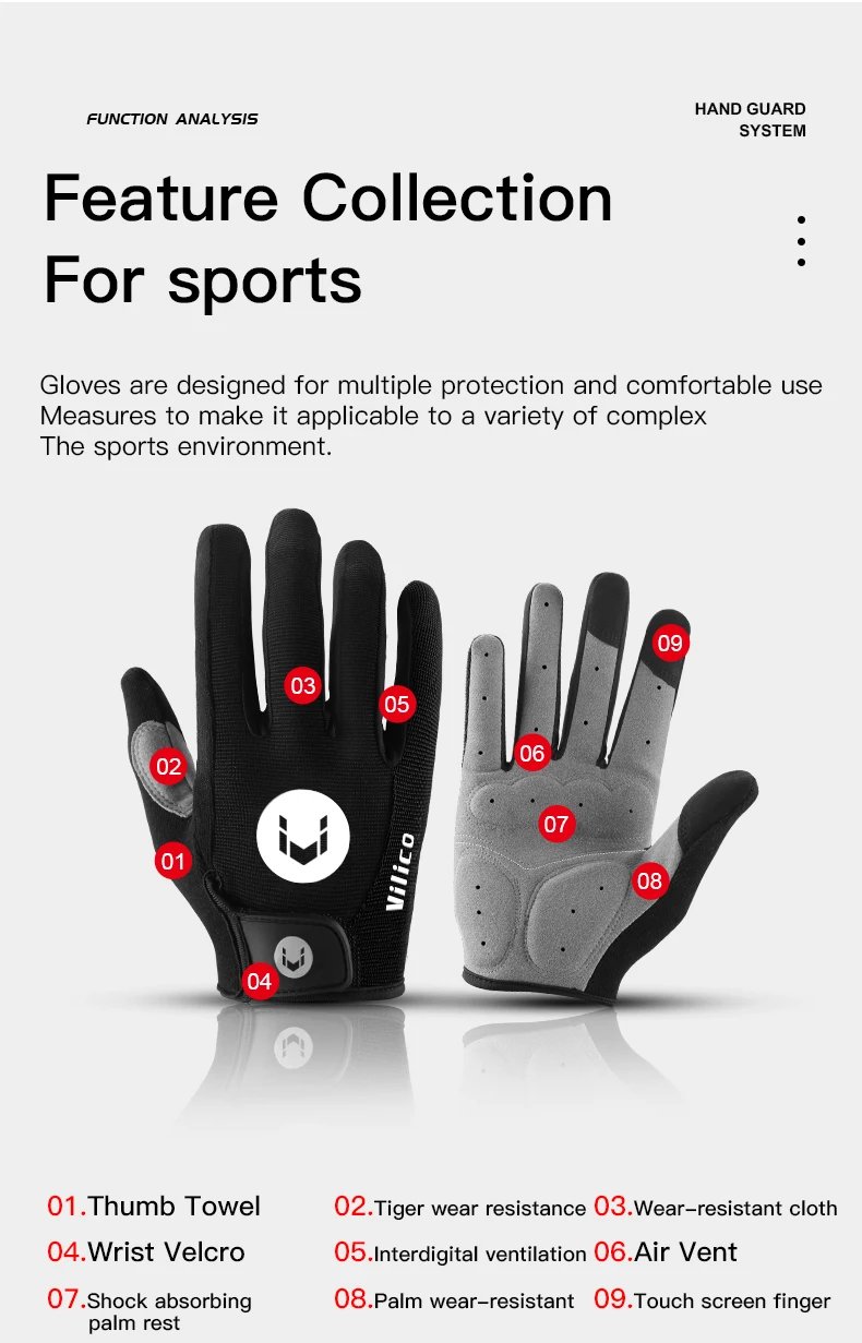 Long Finger Non-Slip Shock-Absorbing Cycling Gloves Spring And Summer Men'S Breathable Sunscreen Touch Screen Riding Gloves Long Finger Non-Slip Shock-Absorbing Cycling Gloves Spring And Summer Men'S Breathable Sunscreen Touch Screen Riding Gloves