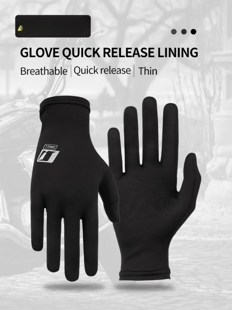 Motorcycle Winter/Summer Ice Silk Lined Driving Quick Release Lightweight Breathable Inner Gloves Can Put in Winter Gloves