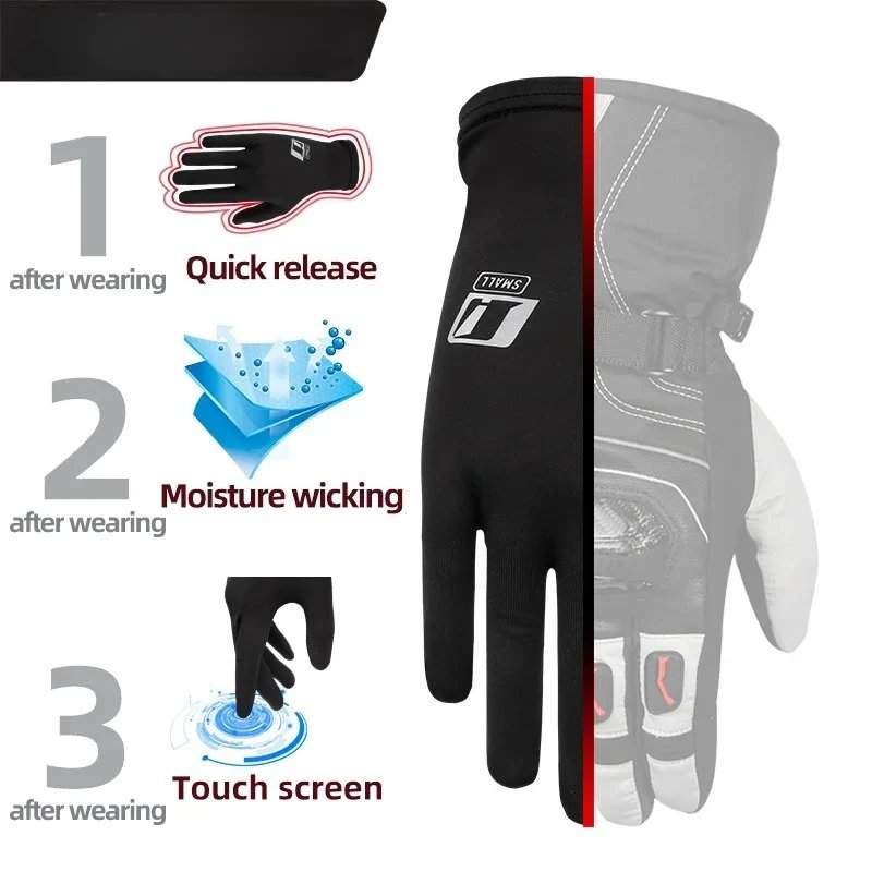 Motorcycle Winter/Summer Ice Silk Lined Driving Quick Release Lightweight Breathable Inner Gloves Can Put in Winter Gloves