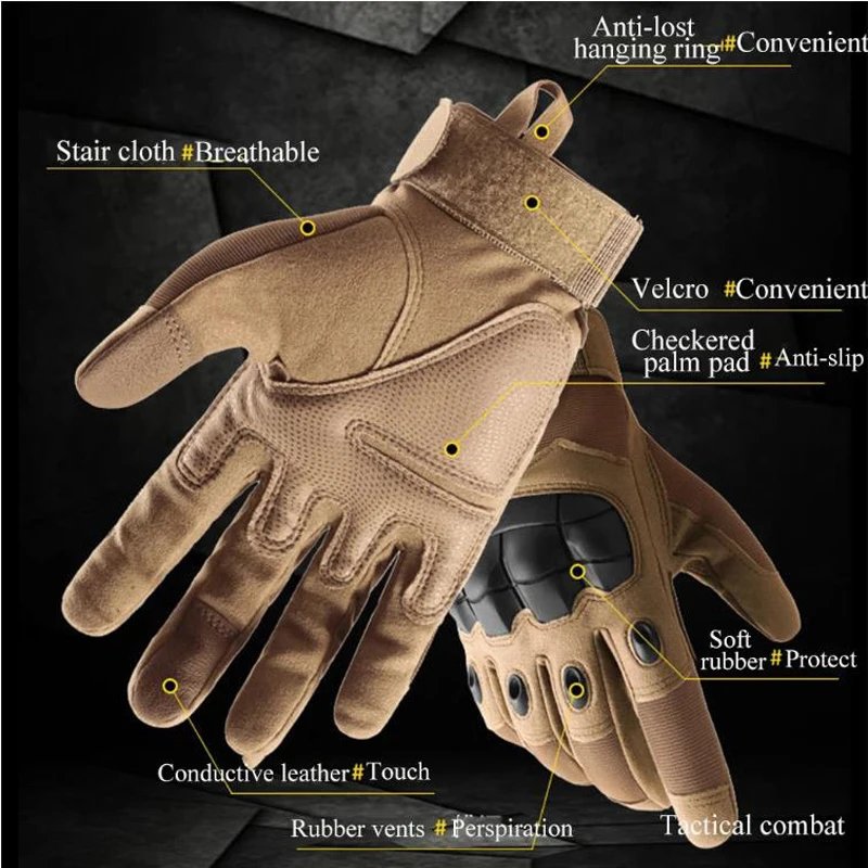 Tactical Gloves For Men And Women Touchscreen Motorcycle Gloves with Hard Shell& Palm Padding For Sports Camping Climbing Hiking