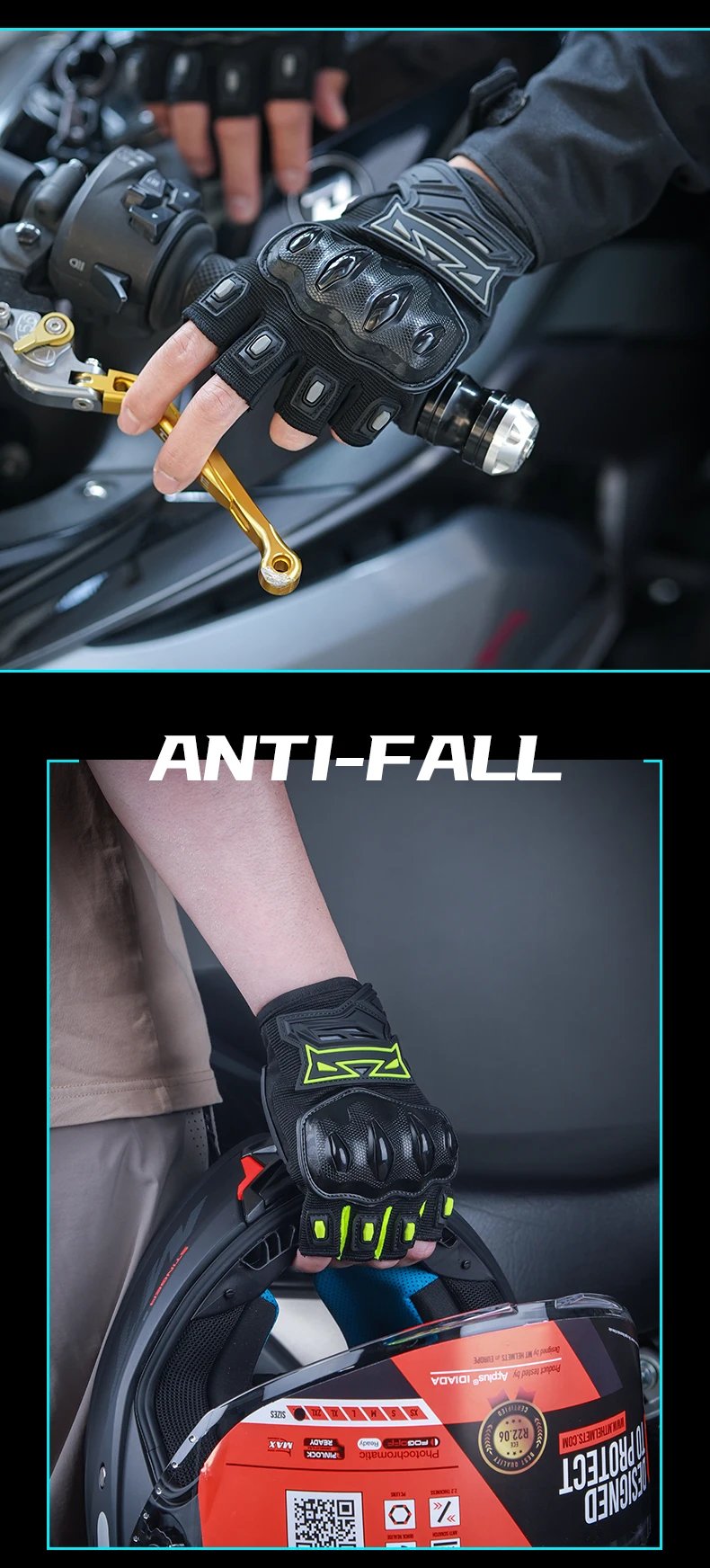 MBD Breathable Half Finger Gloves: Wear-Resistant Anti-Slip for Motorcycle, E-Bike & Cycling Riding MBD Breathable Half Finger Gloves: Wear-Resistant Anti-Slip for Motorcycle, E-Bike & Cycling Riding