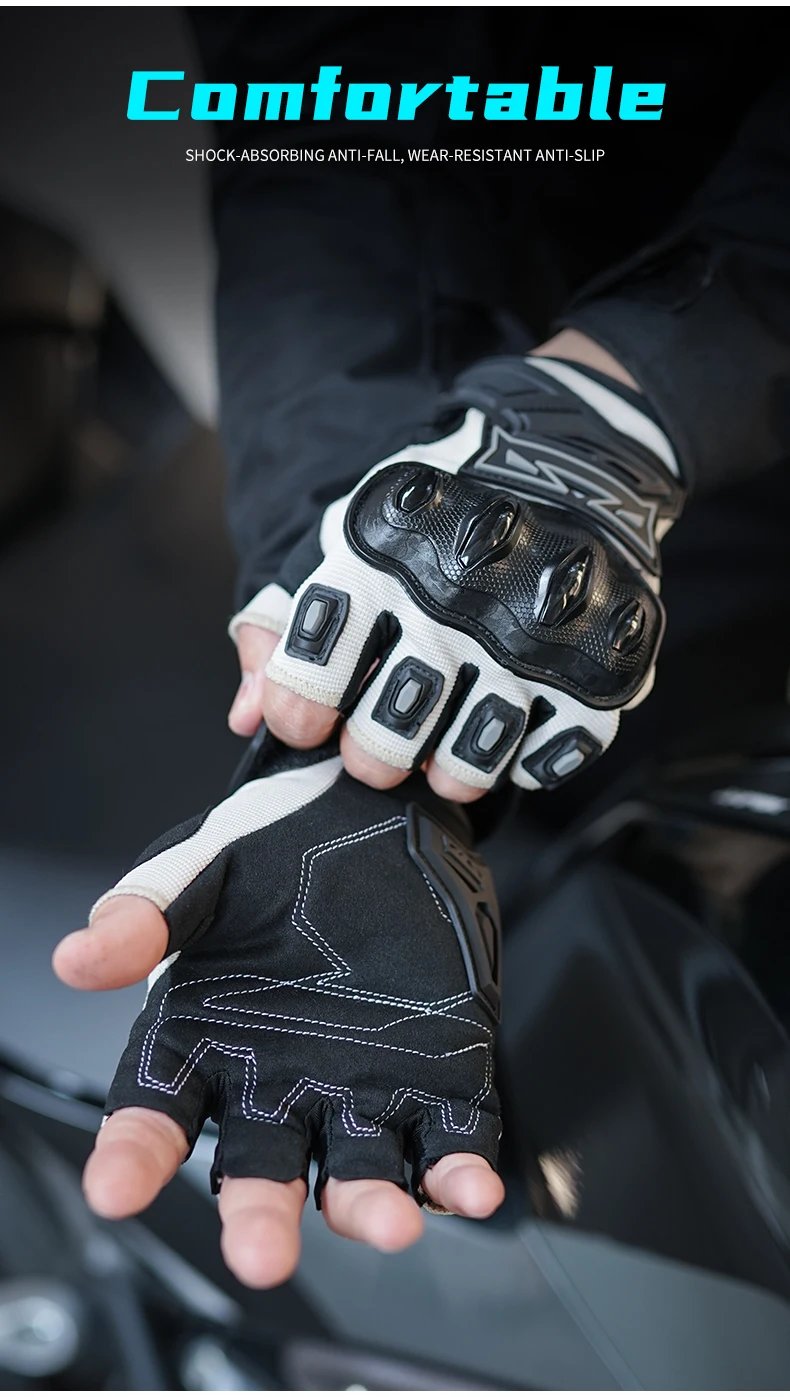 MBD Breathable Half Finger Gloves: Wear-Resistant Anti-Slip for Motorcycle, E-Bike & Cycling Riding MBD Breathable Half Finger Gloves: Wear-Resistant Anti-Slip for Motorcycle, E-Bike & Cycling Riding