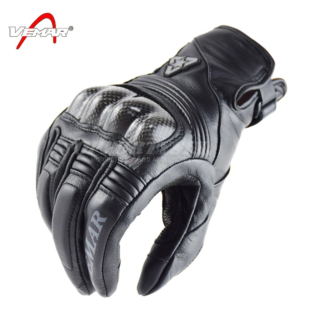 Vemar 2025 Spring New Genuine Leather Motorcycle Gloves Men Women 4 Season Driving Guantes Moto Biker Motocross Racing Glove XS
