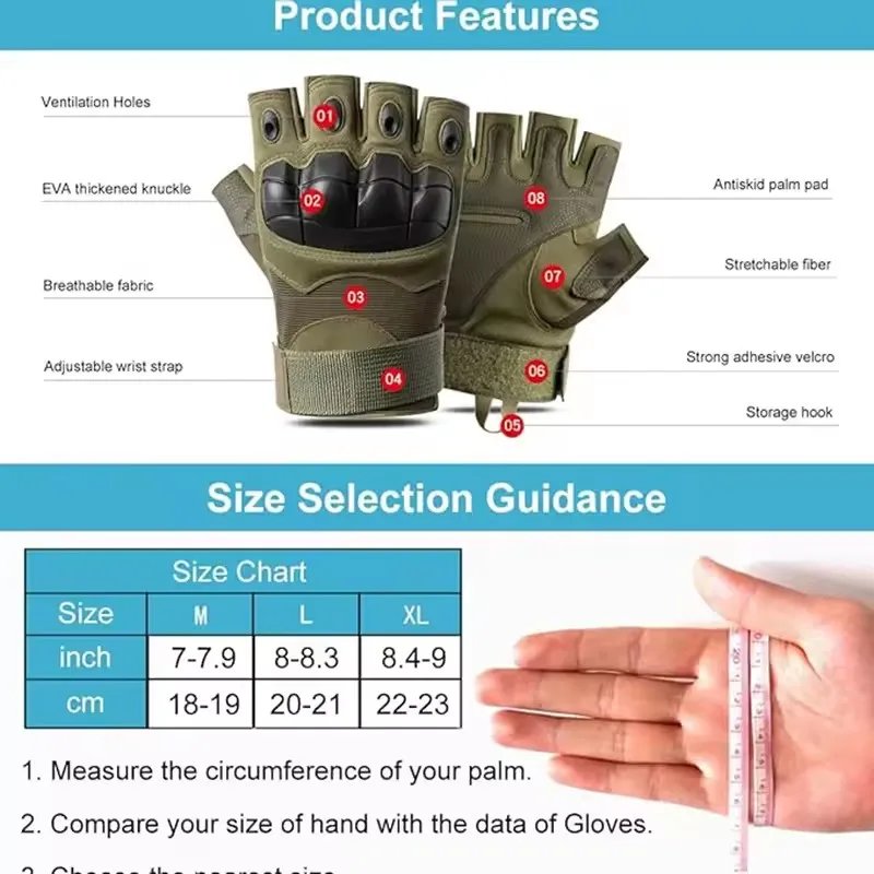 Motorcycle Off-road Riding Half Finger Gloves Outdoor Combat Wear-resistant Breathable Gloves Soft Shell Hand Hunting Gloves Motorcycle Off-road Riding Half Finger Gloves Outdoor Combat Wear-resistant Breathable Gloves Soft Shell Hand Hunting Gloves
