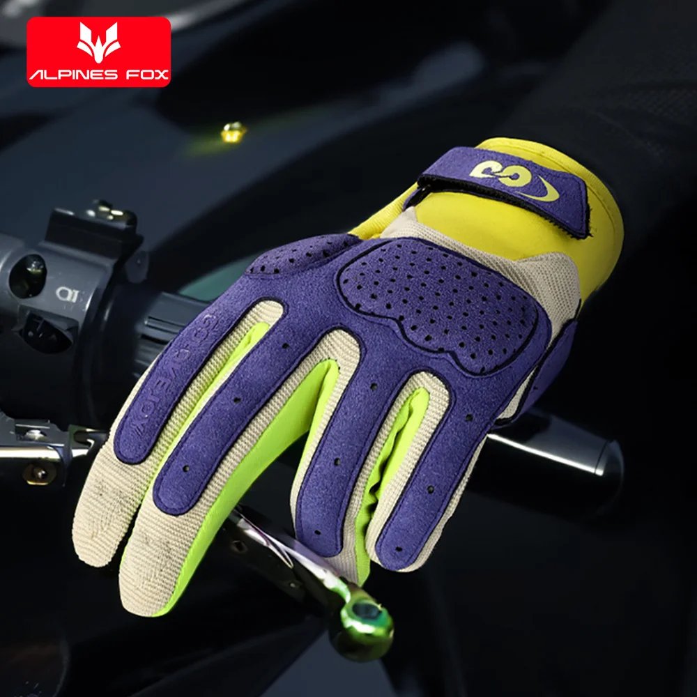 New Motorcycle Gloves Women Colorful Motocross Full Finger Riding Gloves Fashion Moto Touchscreen Anti-Drop Cycling Gloves Men