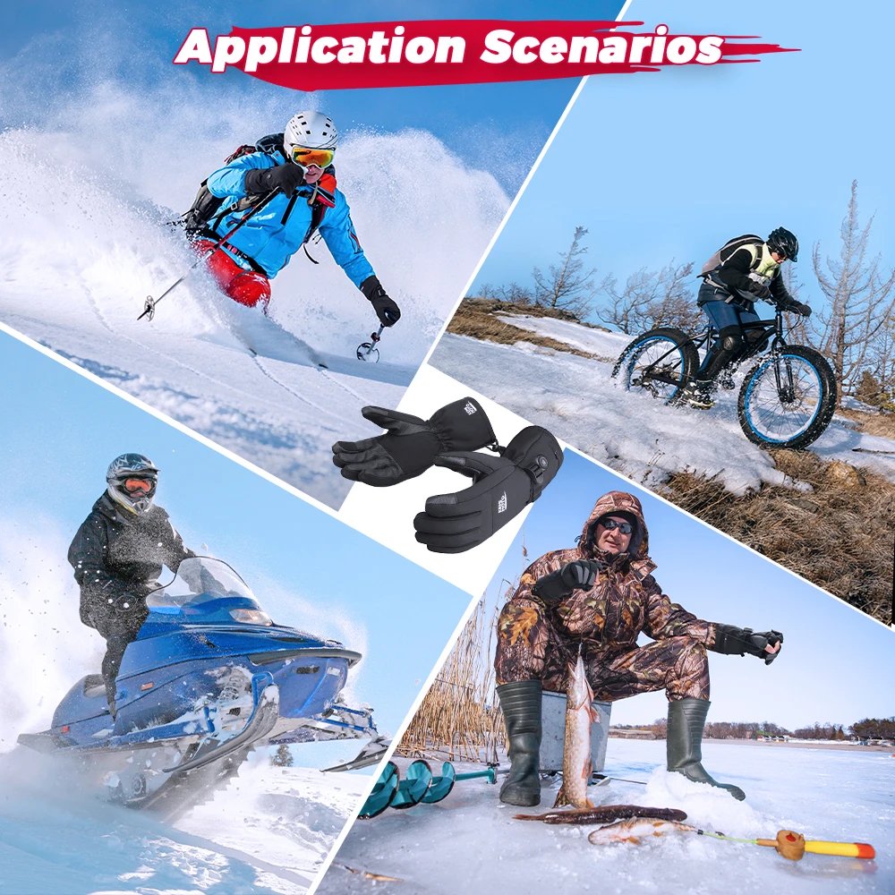 KEMIMOTO Skiing Gloves Heated Snowmobile Gloves Winter Scooter Moto Waterproof Touch Screen Rechargeable Battery Hunting Fishing KEMIMOTO Skiing Gloves Heated Snowmobile Gloves Winter Scooter Moto Waterproof Touch Screen Rechargeable Battery Hunting Fishing