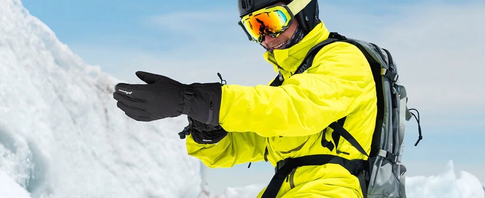 KEMIMOTO Skiing Gloves Heated Snowmobile Gloves Winter Scooter Moto Waterproof Touch Screen Rechargeable Battery Hunting Fishing