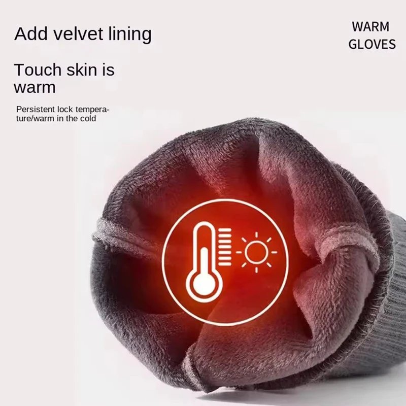 Winter Motorcycle Riding Warm Cashmere Gloves for Unisex Outdoor Skiing Touch Screen Cashmere Waterproof Warm Full Finger Gloves