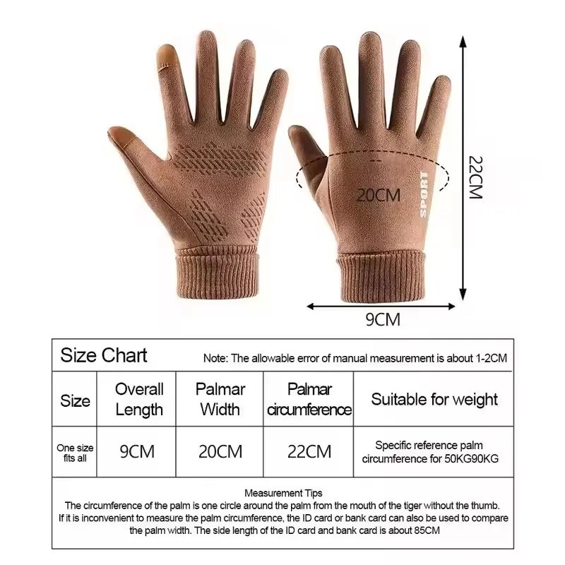 Winter Motorcycle Riding Warm Cashmere Gloves for Unisex Outdoor Skiing Touch Screen Cashmere Waterproof Warm Full Finger Gloves