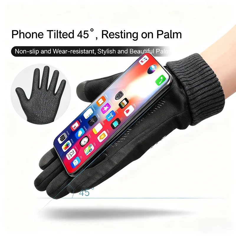 Winter Motorcycle Riding Warm Cashmere Gloves for Unisex Outdoor Skiing Touch Screen Cashmere Waterproof Warm Full Finger Gloves Winter Motorcycle Riding Warm Cashmere Gloves for Unisex Outdoor Skiing Touch Screen Cashmere Waterproof Warm Full Finger Gloves