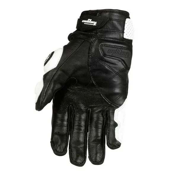 4 Season Mens Women Driving Supertech Motorcycle Leather Gloves Racing Glove Black/White Motorbike Cowhide Race Bike Knight