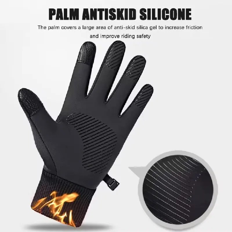 Black Winter Warm Full Fingers Waterproof Cycling Outdoor Sports Running Motorcycle Ski Touch Screen Fleece Gloves Black Winter Warm Full Fingers Waterproof Cycling Outdoor Sports Running Motorcycle Ski Touch Screen Fleece Gloves