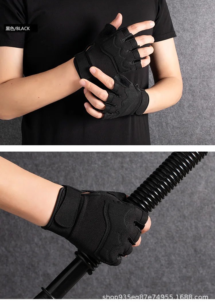 Outdoor Gym Fingerless Gloves Anti-Slip Half Finger Men Woman Gloves Camping Fishing Breathable Sports Bicycle Motorcycle Gloves