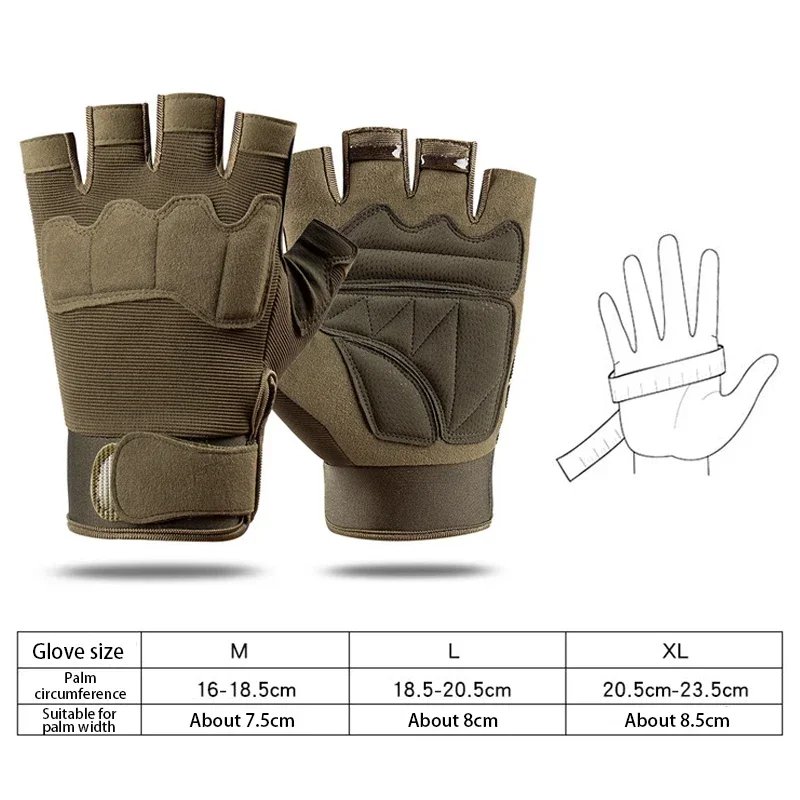 Outdoor Gym Fingerless Gloves Anti-Slip Half Finger Men Woman Gloves Camping Fishing Breathable Sports Bicycle Motorcycle Gloves