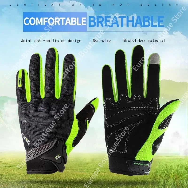 2026 NEW Breathable Anti Slip Summer Motorcycle Gloves Full Finger Offroad Racing Protective Gear Unisex for Outdoor Sports