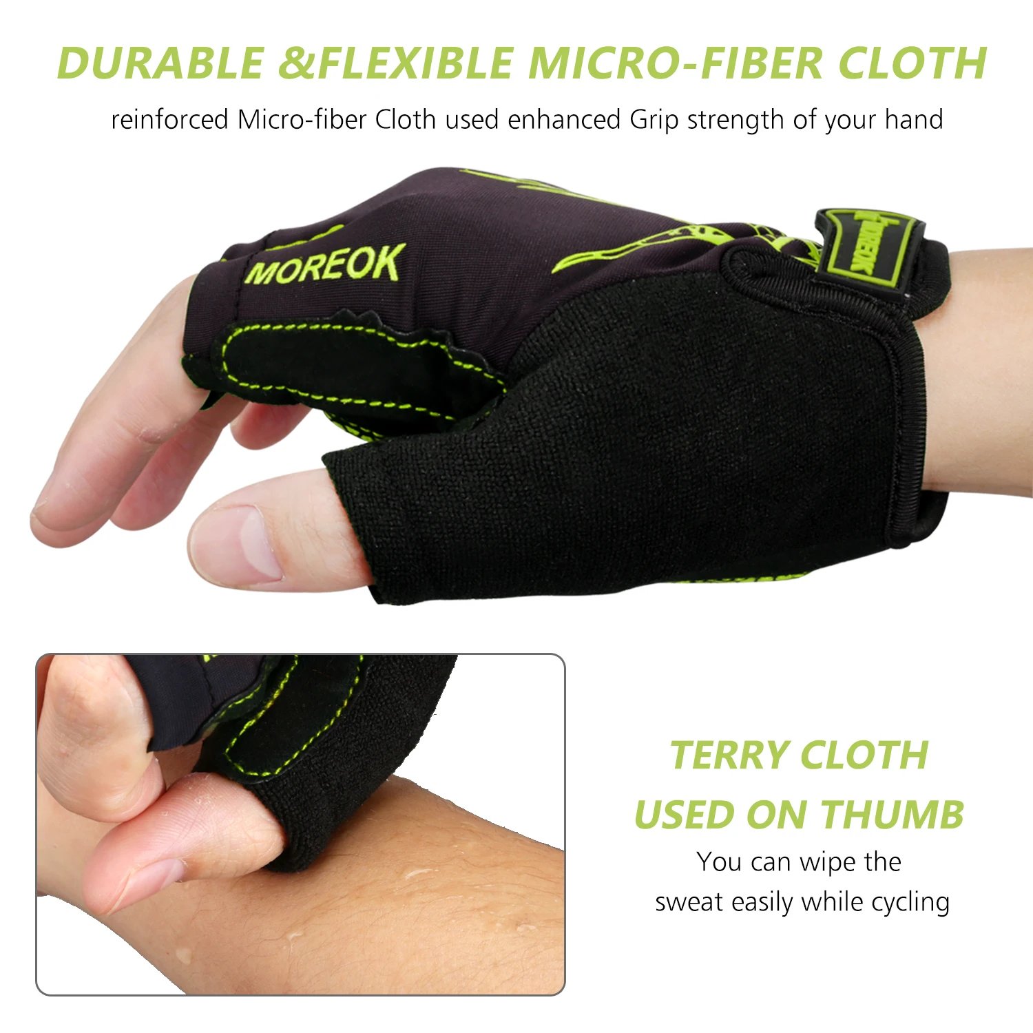 MOREOK Bike Gloves Half Finger 5MM Gel Pads Breathable Mountain Road Bike Cycling gloves Shock-absorbing Bicycle Gloves for Men MOREOK Bike Gloves Half Finger 5MM Gel Pads Breathable Mountain Road Bike Cycling gloves Shock-absorbing Bicycle Gloves for Men