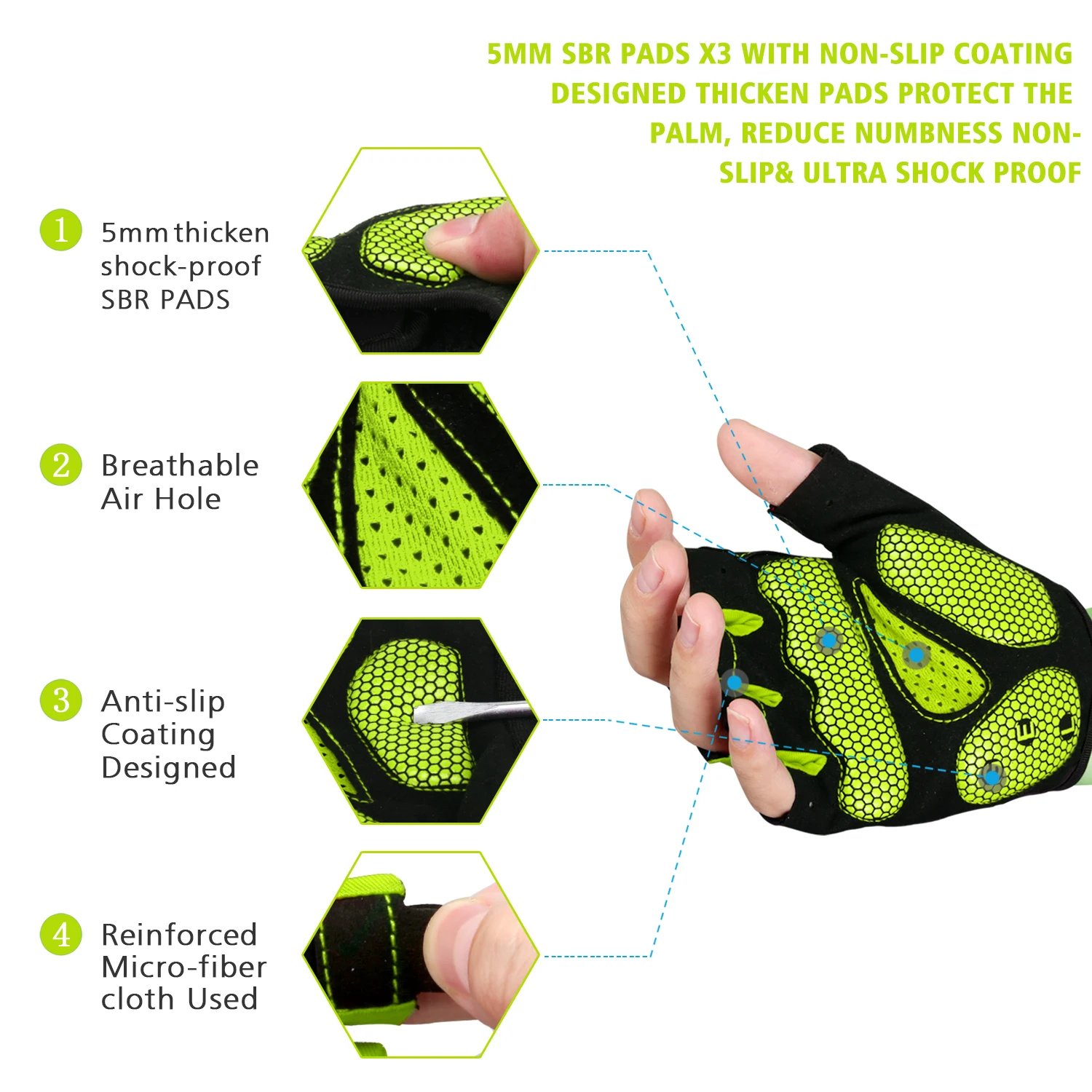 MOREOK Bike Gloves Half Finger 5MM Gel Pads Breathable Mountain Road Bike Cycling gloves Shock-absorbing Bicycle Gloves for Men MOREOK Bike Gloves Half Finger 5MM Gel Pads Breathable Mountain Road Bike Cycling gloves Shock-absorbing Bicycle Gloves for Men