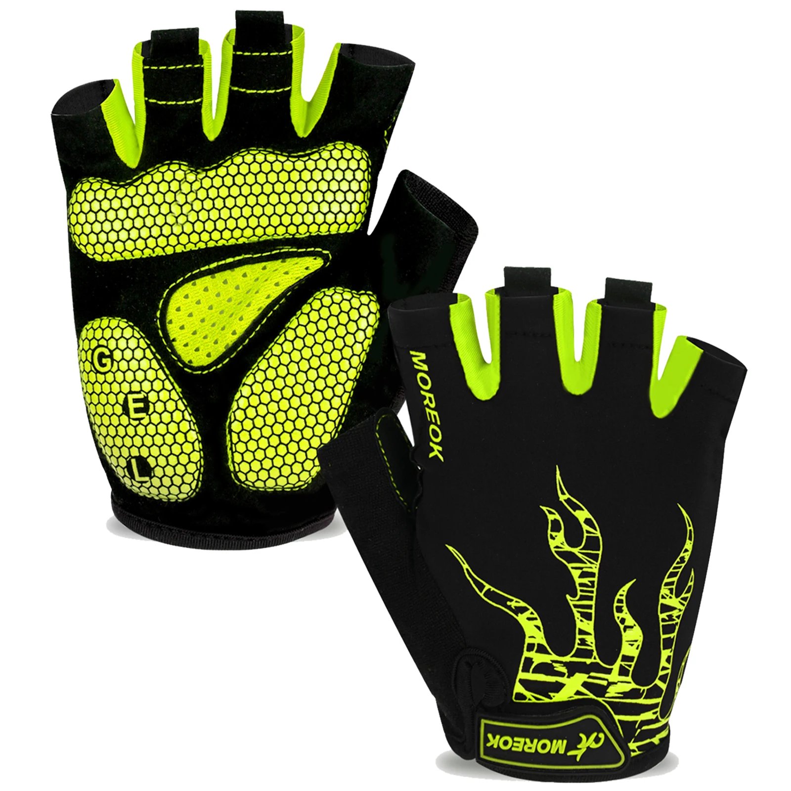 MOREOK Bike Gloves Half Finger 5MM Gel Pads Breathable Mountain Road Bike Cycling gloves Shock-absorbing Bicycle Gloves for Men MOREOK Bike Gloves Half Finger 5MM Gel Pads Breathable Mountain Road Bike Cycling gloves Shock-absorbing Bicycle Gloves for Men