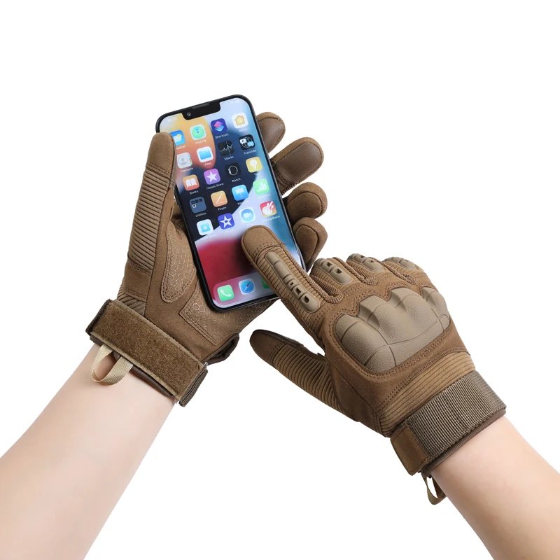 Men's Full Finger Tactical Gloves Touchscreen Compatible Hard Knuckle Protection For Airsoft Paintball Military Motorcycle Glove