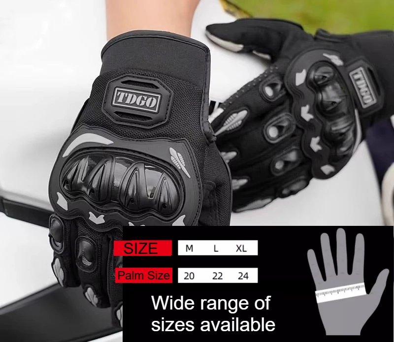 Motorcycle riding gloves, windproof and shockproof black motorcycle protection gloves