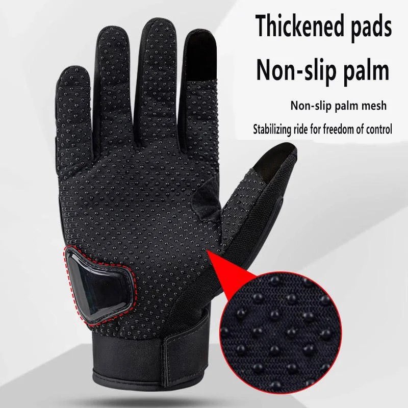 Motorcycle riding gloves, windproof and shockproof black motorcycle protection gloves