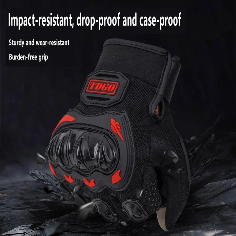 Motorcycle riding gloves, windproof and shockproof black motorcycle protection gloves