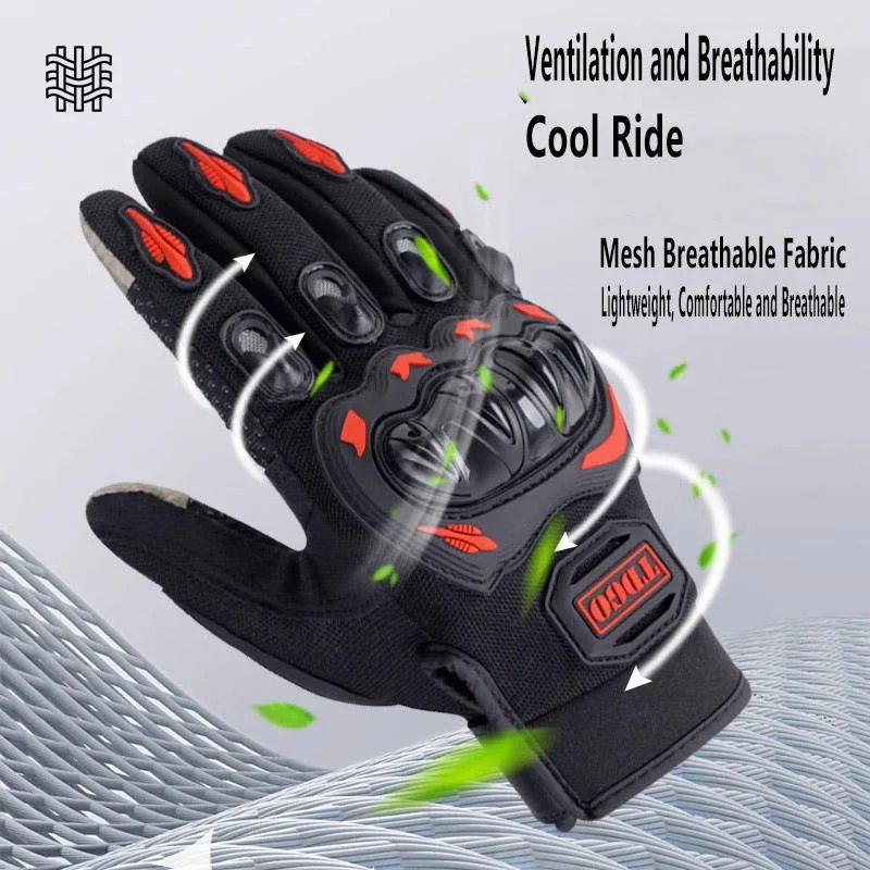 Motorcycle riding gloves, windproof and shockproof black motorcycle protection gloves