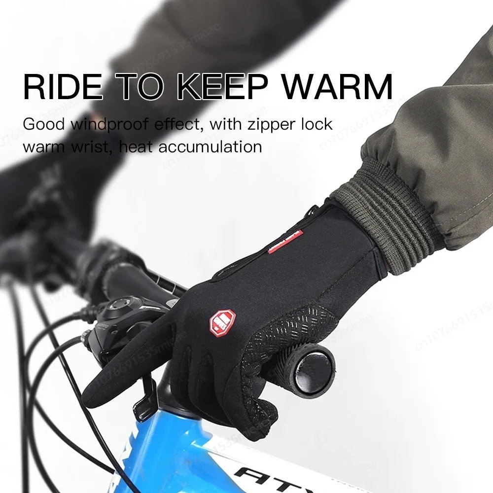 Universal Autumn Winter Motorbike Gloves Men Women Windproof Anti-slip Touchscreen Fleece Keep Warm for Work Gloves Men Sports
