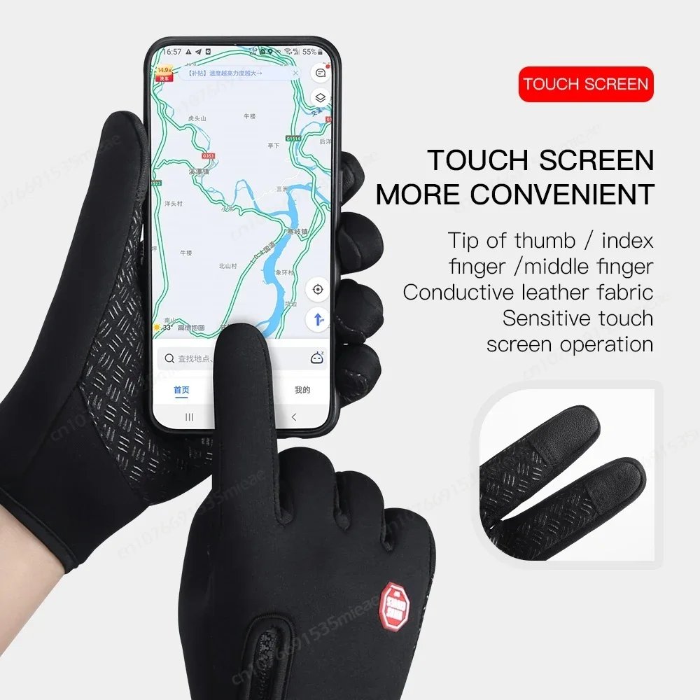 Universal Autumn Winter Motorbike Gloves Men Women Windproof Anti-slip Touchscreen Fleece Keep Warm for Work Gloves Men Sports