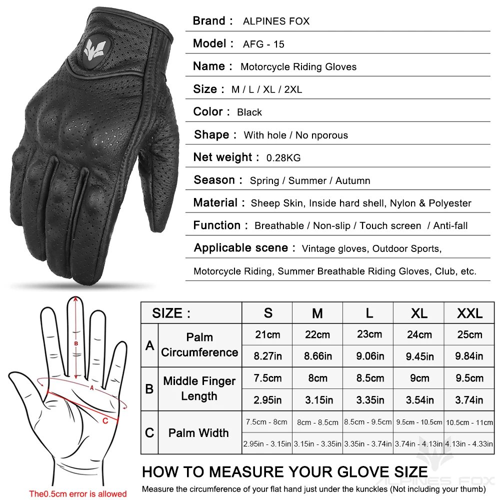 Retro Leather Motorcycle Gloves Men Touch Screen Motocross Glove Full Finger Motorbike Vintage Biker Moto Gloves Black M-XXL