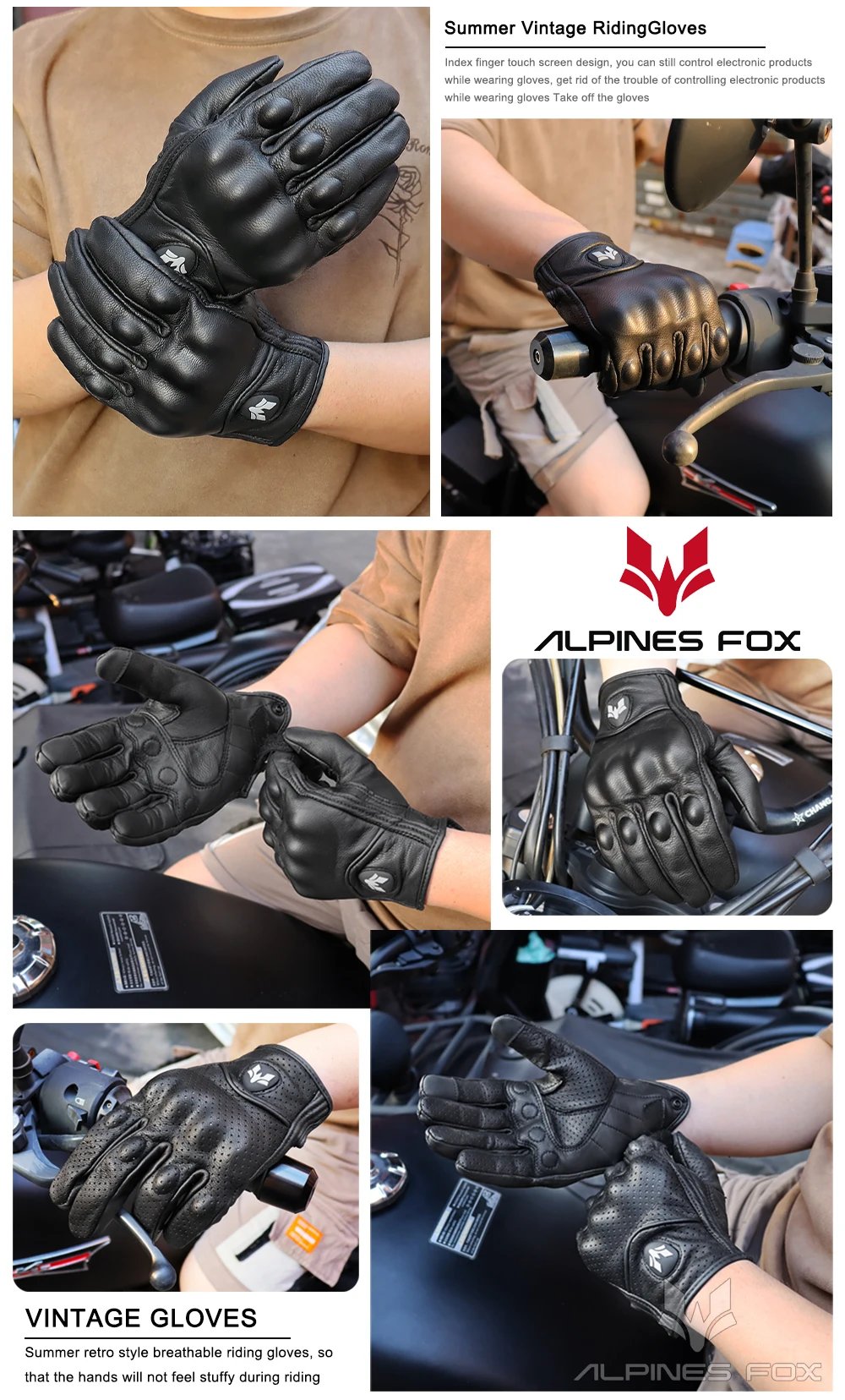 Retro Leather Motorcycle Gloves Men Touch Screen Motocross Glove Full Finger Motorbike Vintage Biker Moto Gloves Black M-XXL Retro Leather Motorcycle Gloves Men Touch Screen Motocross Glove Full Finger Motorbike Vintage Biker Moto Gloves Black M-XXL