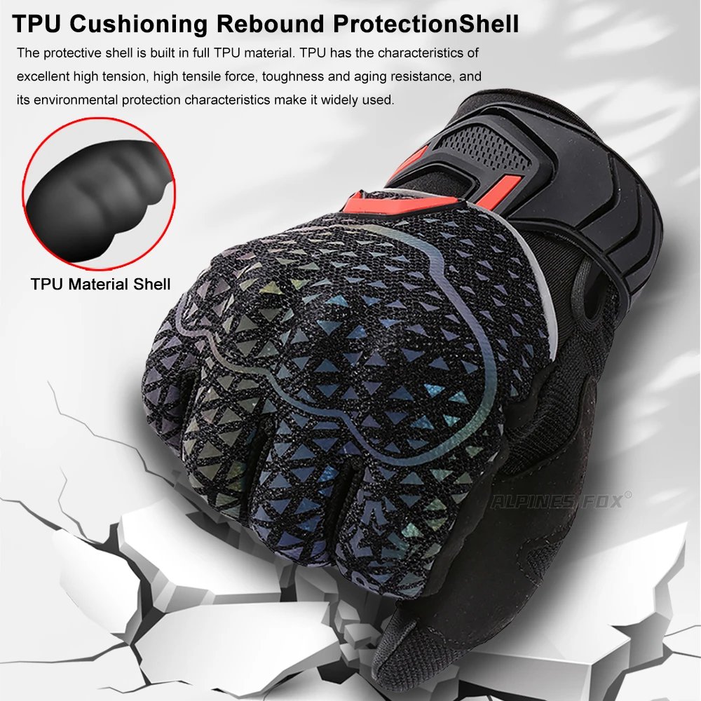 VEMAR Motorcycle Gloves Colorful Reflective Cycling Gloves Touch Screen Anti-drop Breathable Motocross Luvas Moto Accessories