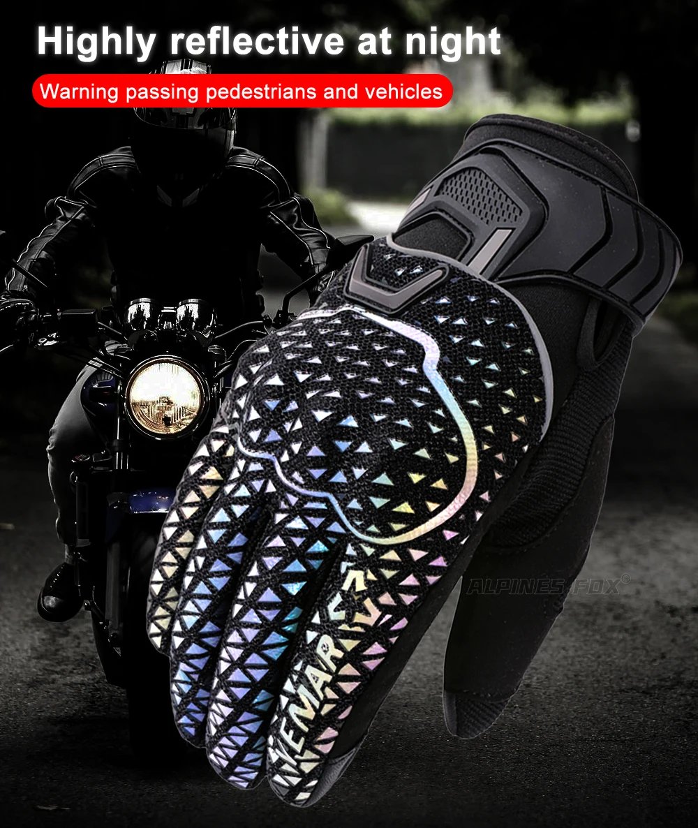 VEMAR Motorcycle Gloves Colorful Reflective Cycling Gloves Touch Screen Anti-drop Breathable Motocross Luvas Moto Accessories VEMAR Motorcycle Gloves Colorful Reflective Cycling Gloves Touch Screen Anti-drop Breathable Motocross Luvas Moto Accessories