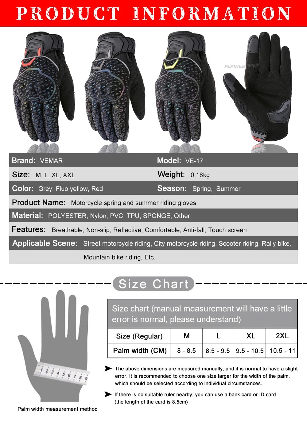 VEMAR Motorcycle Gloves Colorful Reflective Cycling Gloves Touch Screen Anti-drop Breathable Motocross Luvas Moto Accessories VEMAR Motorcycle Gloves Colorful Reflective Cycling Gloves Touch Screen Anti-drop Breathable Motocross Luvas Moto Accessories
