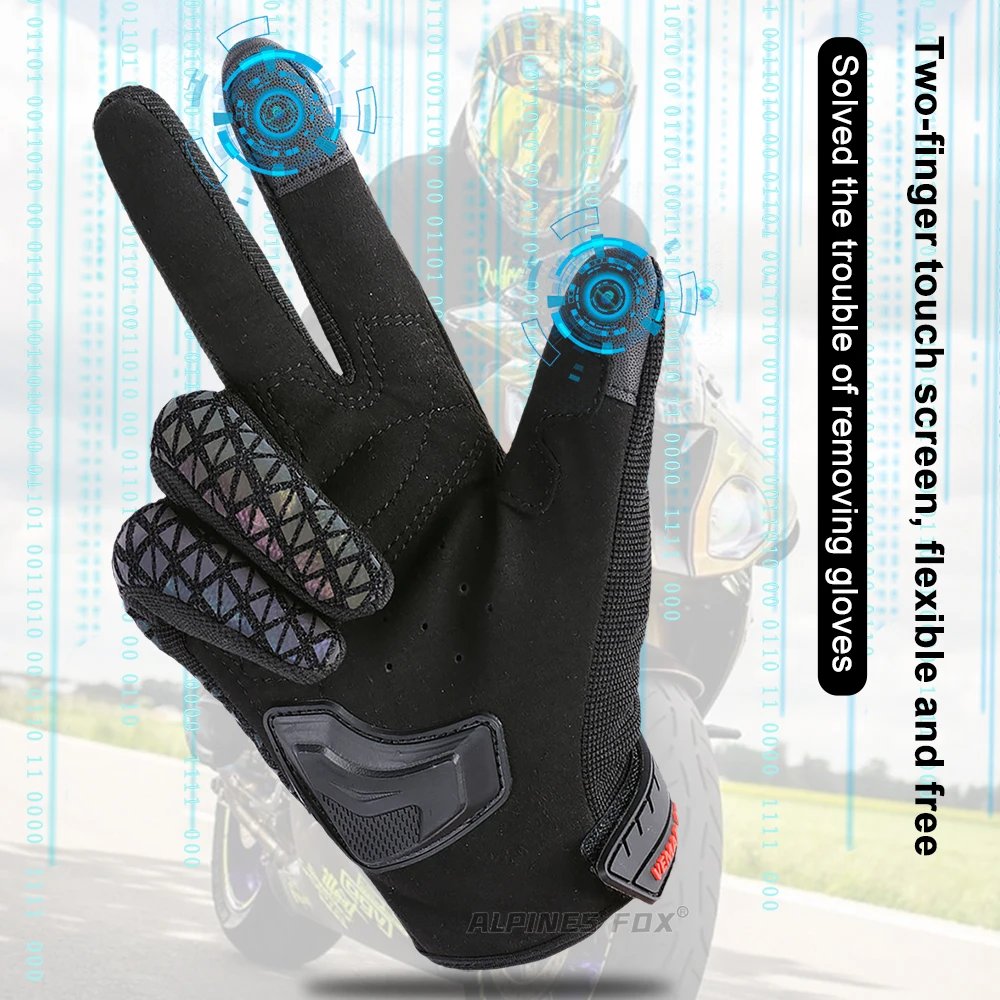 VEMAR Motorcycle Gloves Colorful Reflective Cycling Gloves Touch Screen Anti-drop Breathable Motocross Luvas Moto Accessories