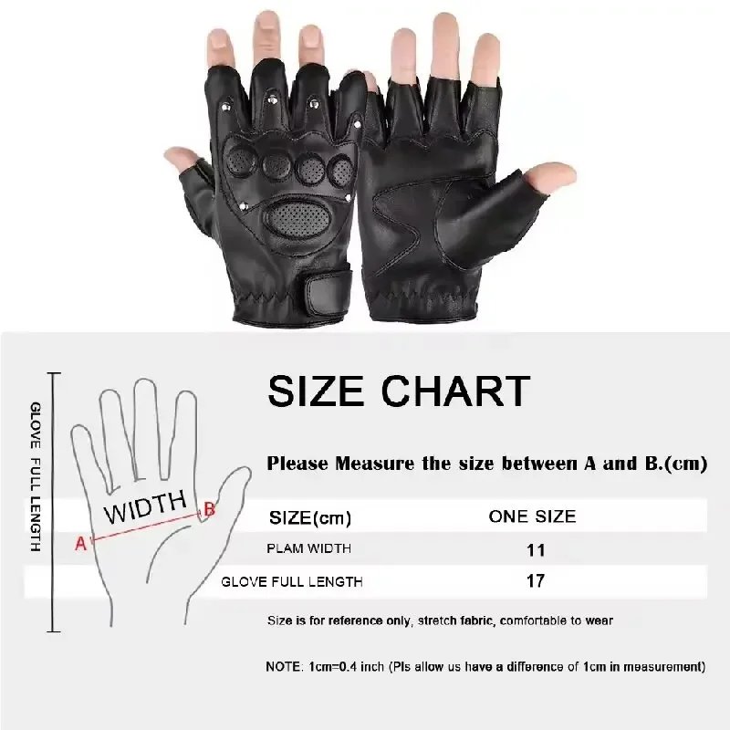 Motorcycle Fingerless Driving Gloves Leather Outdoor Sport Half Finger Glove for Men Women Cycling Hiking Fishing Moto Glove