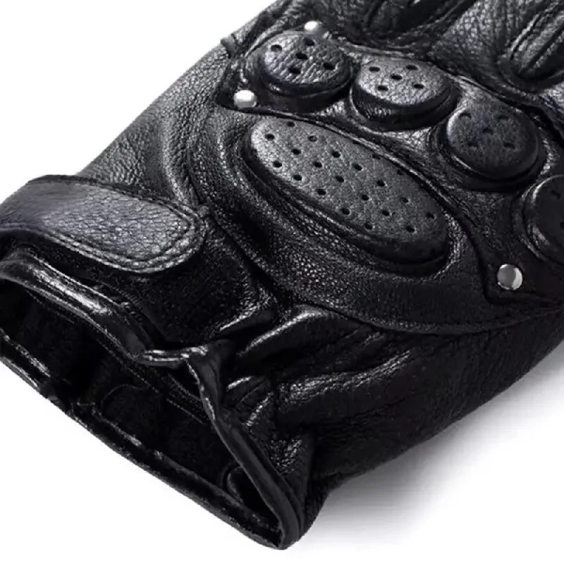 Motorcycle Fingerless Driving Gloves Leather Outdoor Sport Half Finger Glove for Men Women Cycling Hiking Fishing Moto Glove