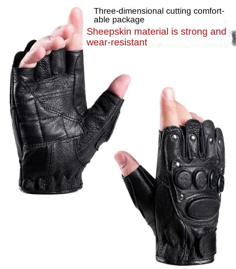 Motorcycle Fingerless Driving Gloves Leather Outdoor Sport Half Finger Glove for Men Women Cycling Hiking Fishing Moto Glove Motorcycle Fingerless Driving Gloves Leather Outdoor Sport Half Finger Glove for Men Women Cycling Hiking Fishing Moto Glove
