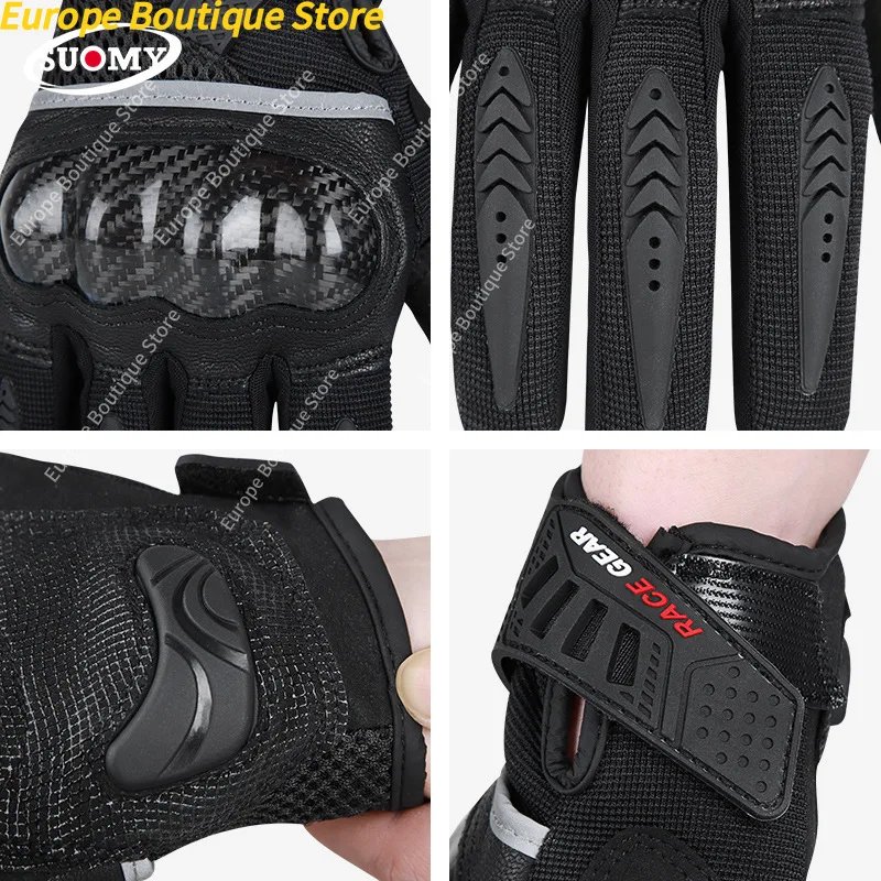 2026 NEW Carbon Fiber Shell Lightweight Spring Summer Motorcycle Gloves Men Women Anti Fall Breathable Touch Screen Equipment
