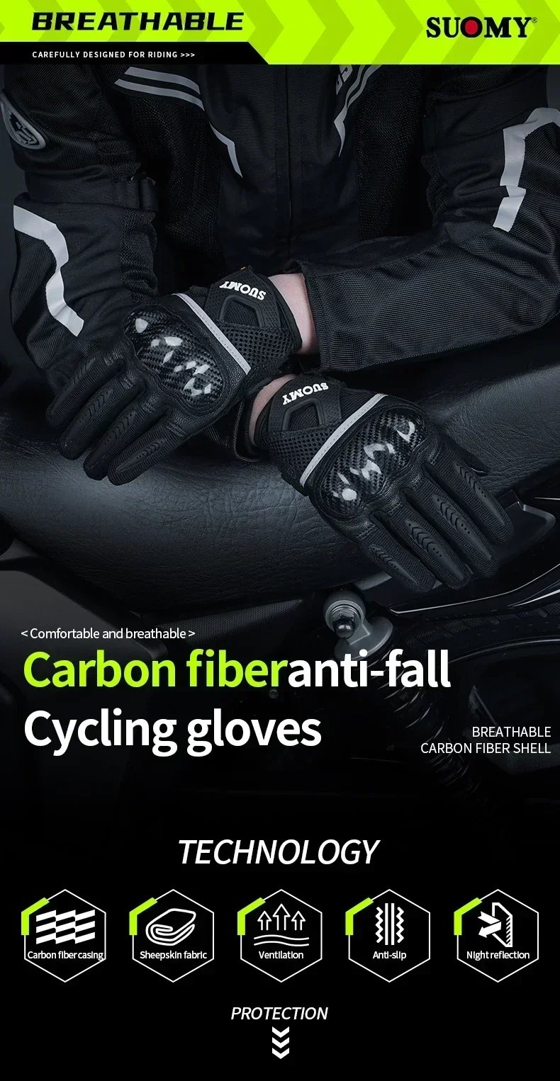 2026 NEW Carbon Fiber Shell Lightweight Spring Summer Motorcycle Gloves Men Women Anti Fall Breathable Touch Screen Equipment 2026 NEW Carbon Fiber Shell Lightweight Spring Summer Motorcycle Gloves Men Women Anti Fall Breathable Touch Screen Equipment