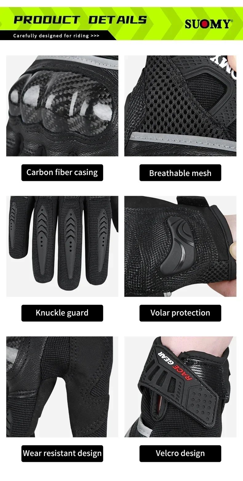 2026 NEW Carbon Fiber Shell Lightweight Spring Summer Motorcycle Gloves Men Women Anti Fall Breathable Touch Screen Equipment 2026 NEW Carbon Fiber Shell Lightweight Spring Summer Motorcycle Gloves Men Women Anti Fall Breathable Touch Screen Equipment